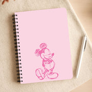 Sketched Mouse Outline Pink Notebook 3