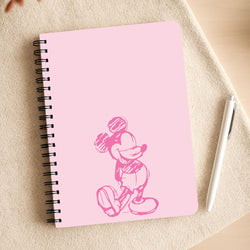 Sketched Mouse Outline Pink Notepad