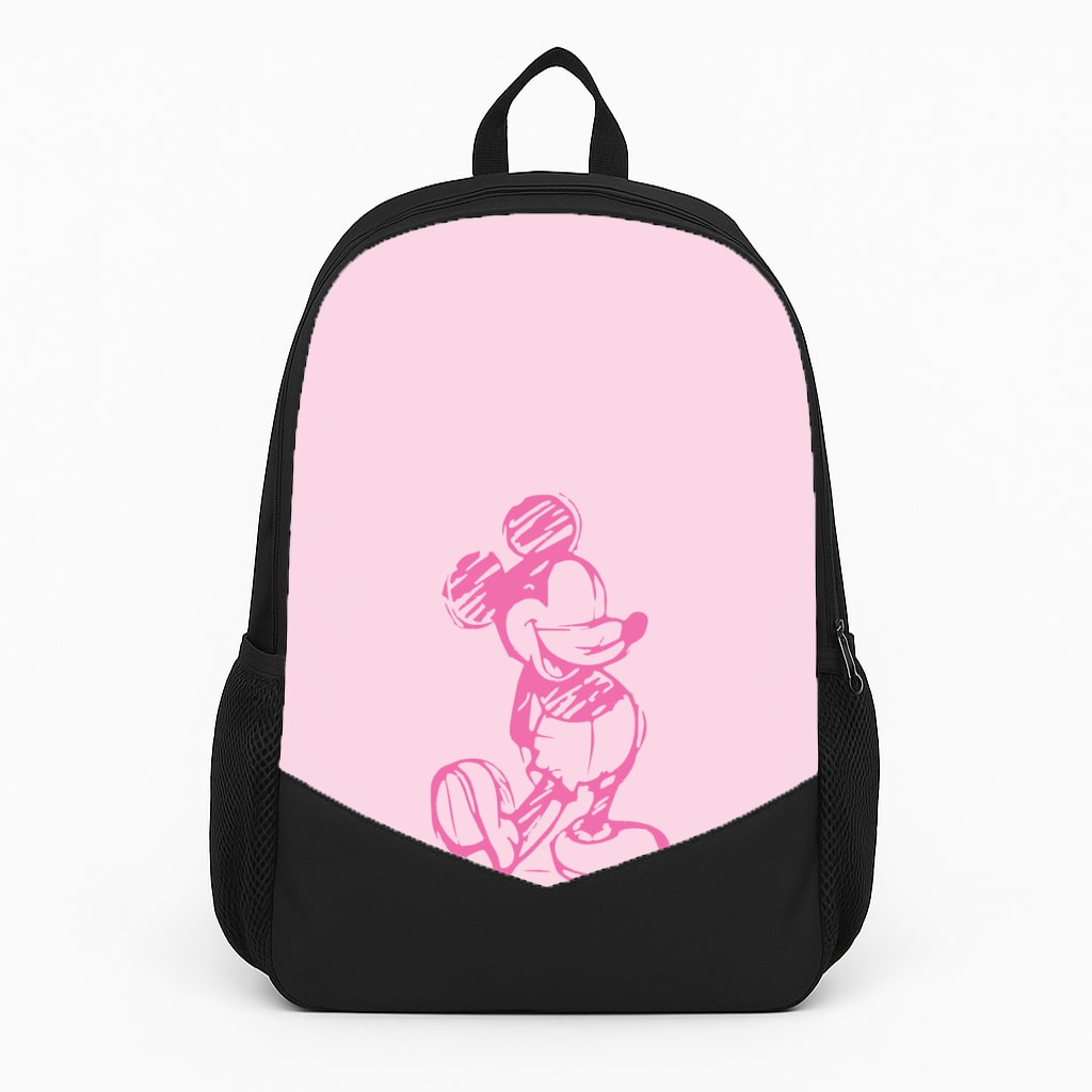 Sketched Mouse Outline Pink Backpack
