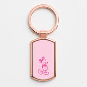 Sketched Mouse Outline Pink Luxury Keyring 4