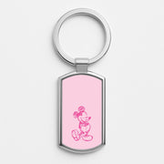 Sketched Mouse Outline Pink Luxury Keyring 1