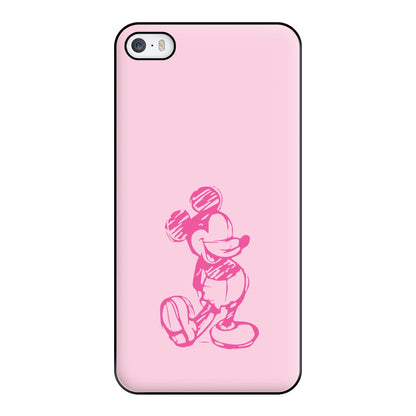 Sketched Mouse Outline Pink Phone Case for iPhone 5 / 5s / SE 2016