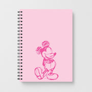 Sketched Mouse Outline Pink Notebook 1