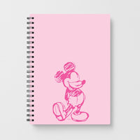 Sketched Mouse Outline Pink Notebook