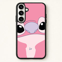 Cute Pink Alien Face Phone Case for Galaxy S26 Plus