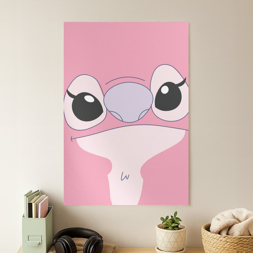 Cute Pink Alien Face Poster