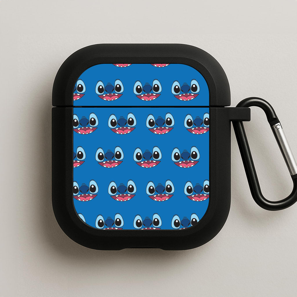 Blue Alien Face Pattern AirPods Case