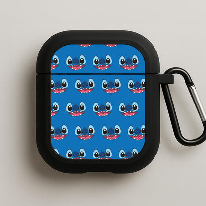 Blue Alien Face Pattern AirPods Case