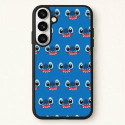 Blue Alien Face Pattern Phone Case for Galaxy S26