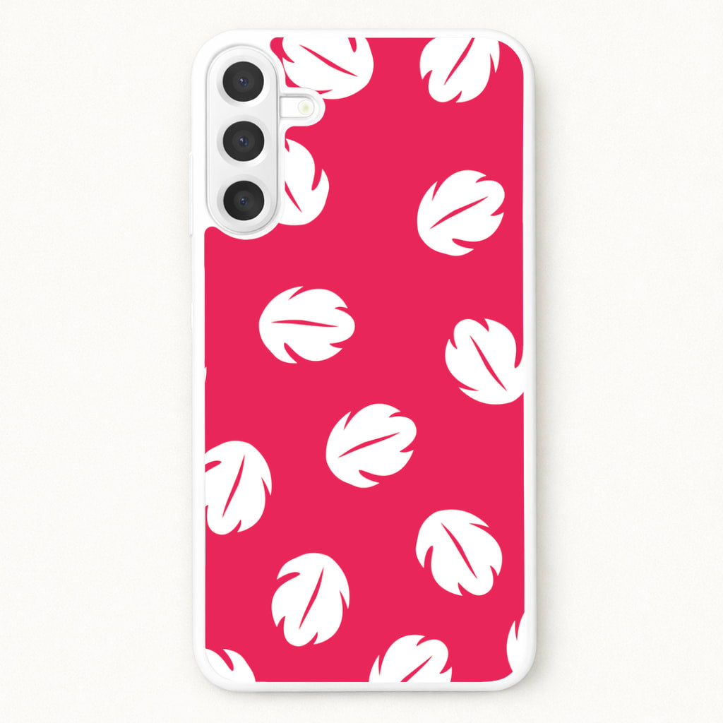 Red And White Cartoon Leaves Pattern Phone Case for Galaxy A37