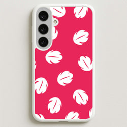 Red And White Cartoon Leaves Pattern Phone Case for Galaxy S25FE