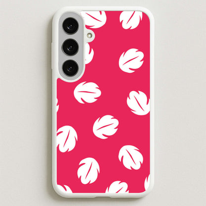 Red And White Cartoon Leaves Pattern Phone Case for Galaxy S25FE