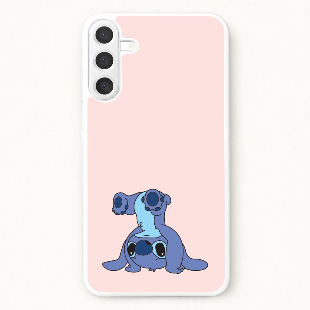Cute Blue Alien Handstand Phone Case for Galaxy A57