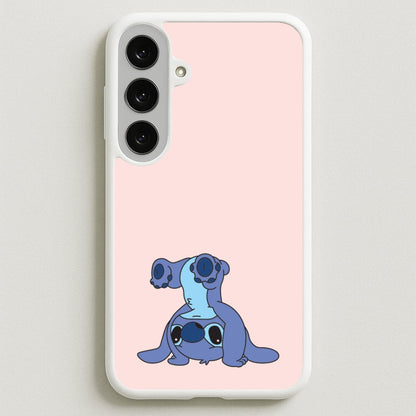 Cute Blue Alien Handstand Phone Case for Galaxy S25FE