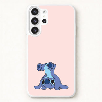 Cute Blue Alien Handstand Phone Case for Galaxy S26 Ultra