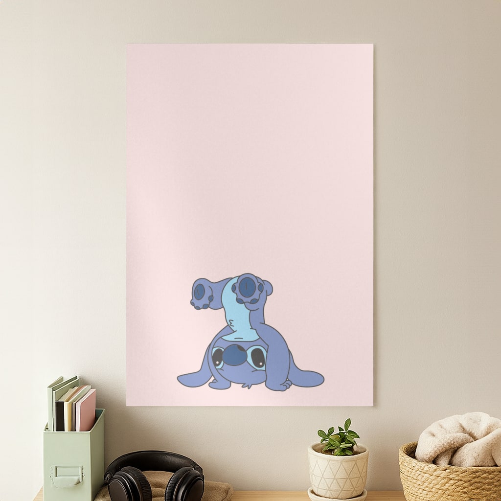 Cute Blue Alien Handstand Poster