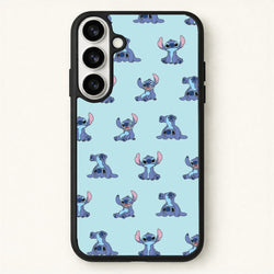 Cute Blue Alien Pose Pattern Phone Case for Galaxy S26 Plus