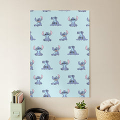 Cute Blue Alien Pose Pattern Poster