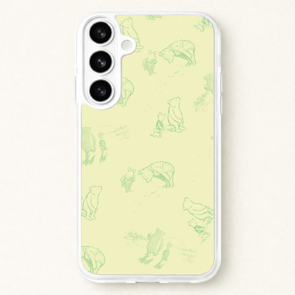 Sketched Winnie Pattern Phone Case for Galaxy S26 Plus