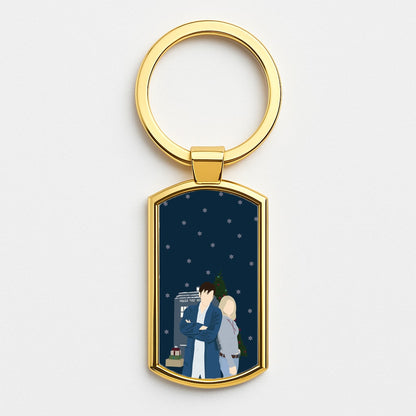 Rose And The Doctor Gold Keyring