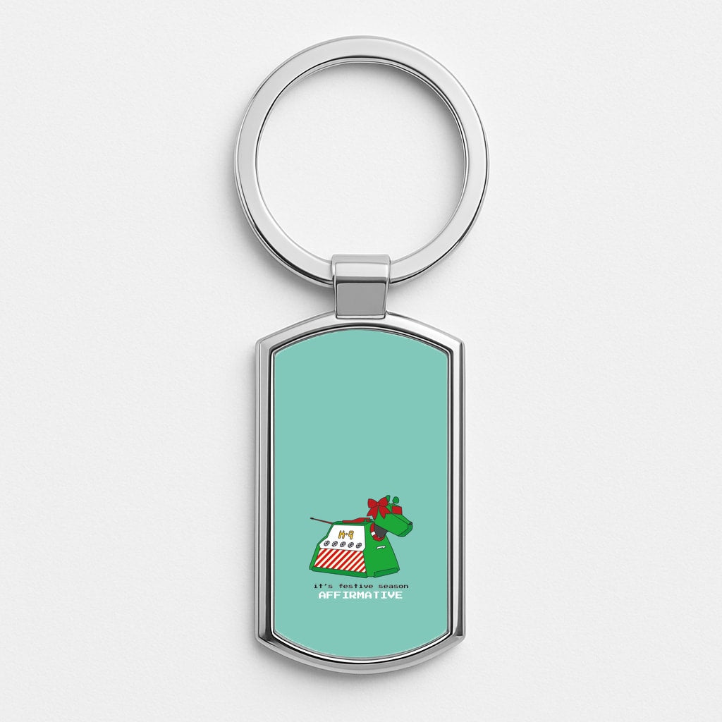 K9 Festive Season - Doctor Who Silver Keyring
