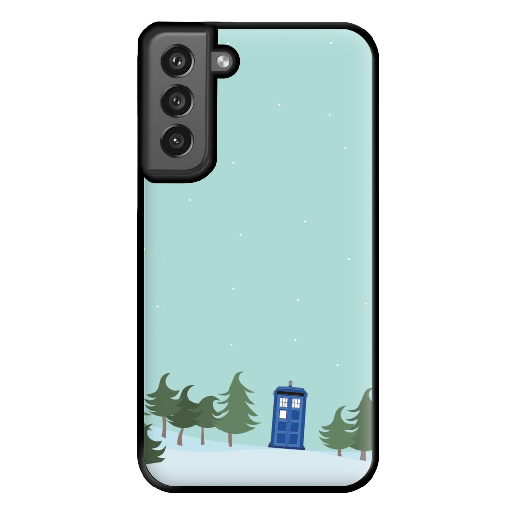 Christmas Tardis - Doctor Who Phone Case for Galaxy S21FE