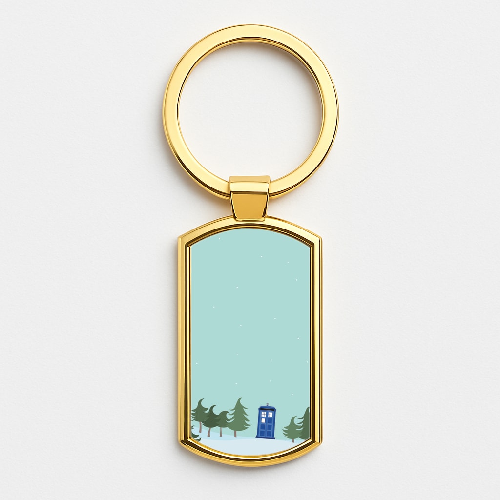 Christmas Tardis - Doctor Who Gold Keyring