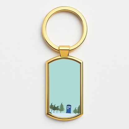 Christmas Tardis - Doctor Who Gold Keyring