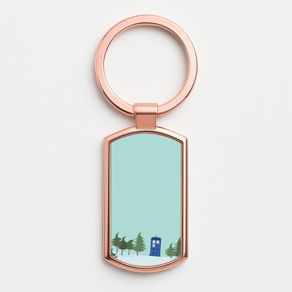 Christmas Tardis - Doctor Who Rose Gold Keyring
