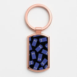 Tardis Pattern Rose Gold Keyring