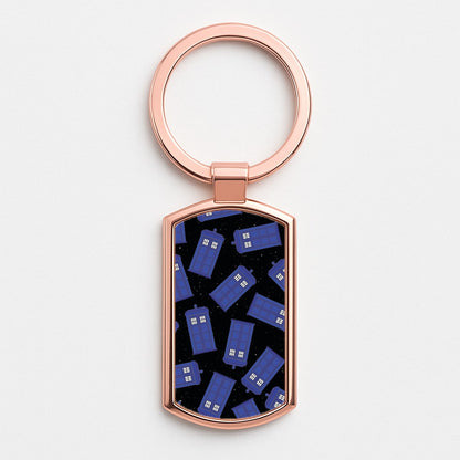 Tardis Pattern Rose Gold Keyring