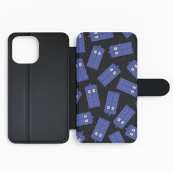 Tardis Pattern Flip Phone Case