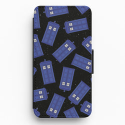 Tardis Pattern Flip / Wallet Phone Case