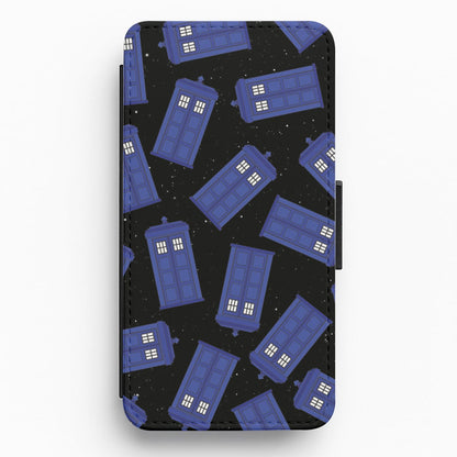 Tardis Pattern Flip / Wallet Phone Case
