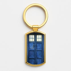 Police Box Gold Keyring