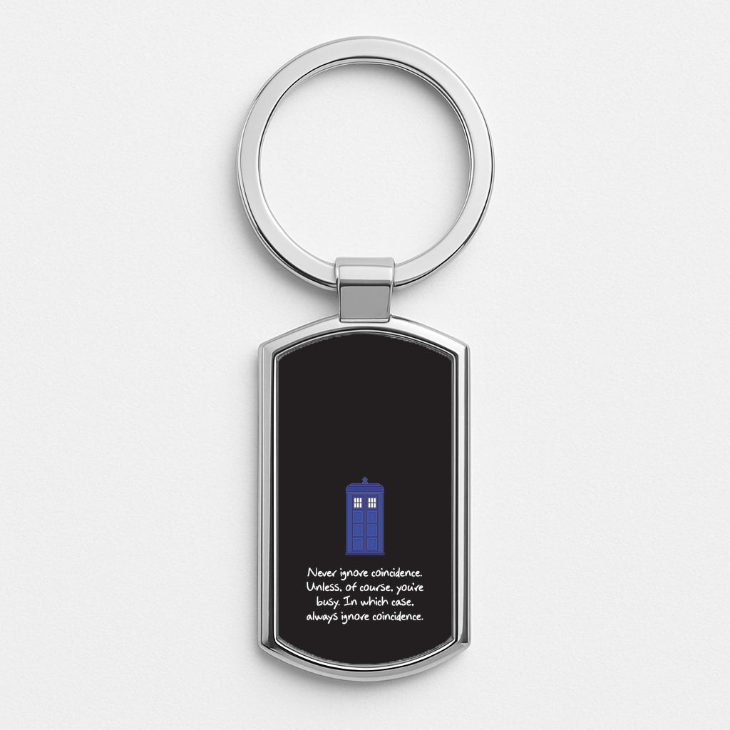 Never Ignore Coincidence Silver Keyring