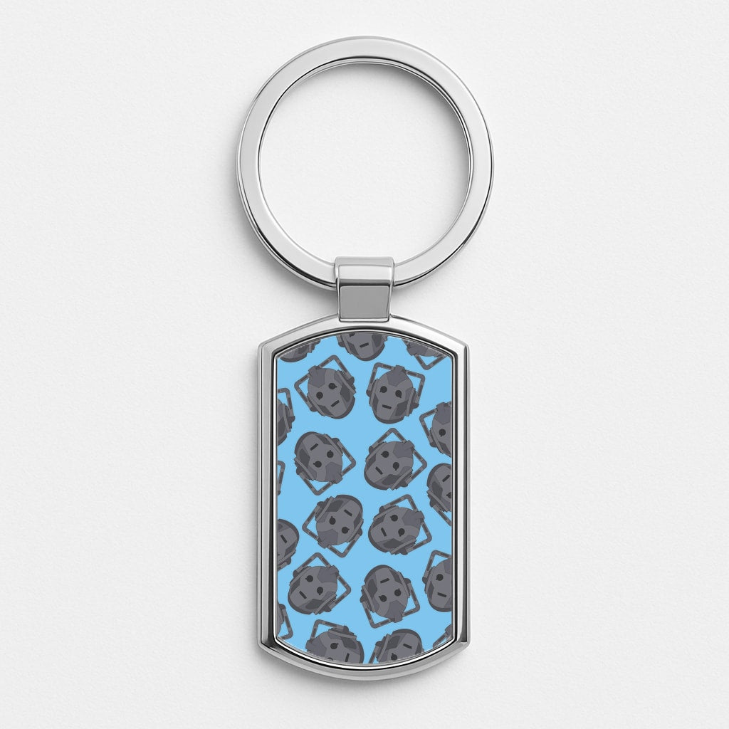 Cyberman Pattern Silver Keyring