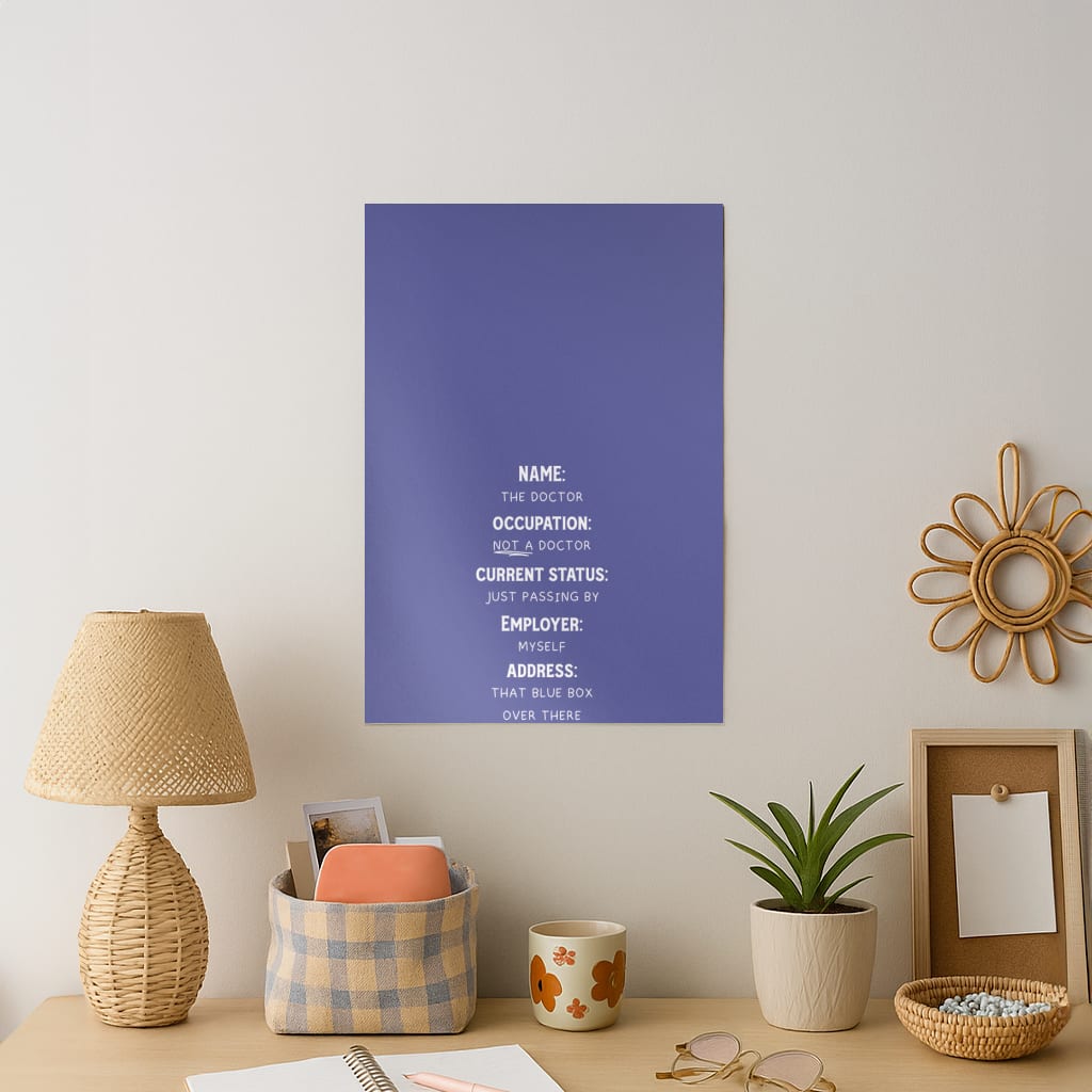 Name And Occupation - Doctor Who Art Print