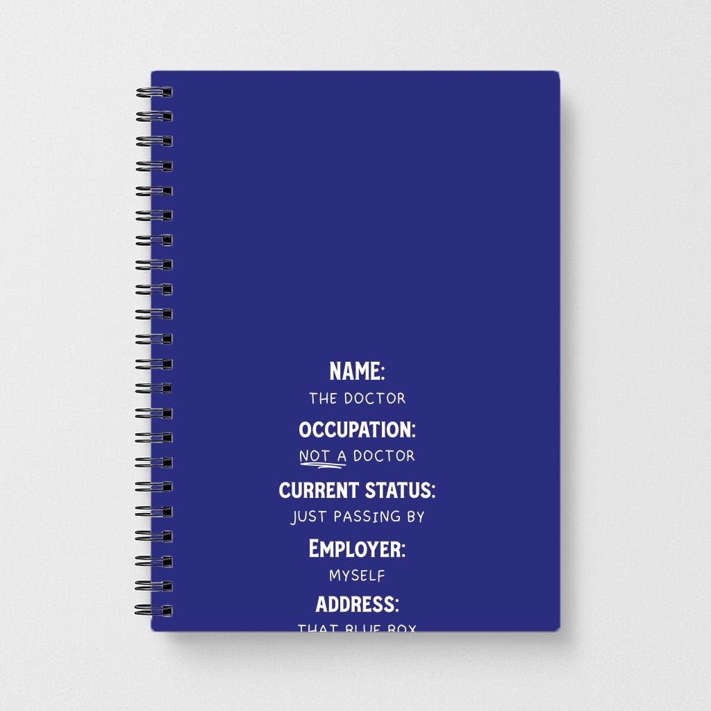 Name And Occupation - Doctor Who Notebook