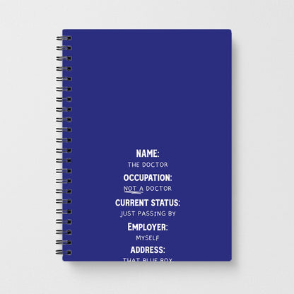 Name And Occupation - Doctor Who Notebook