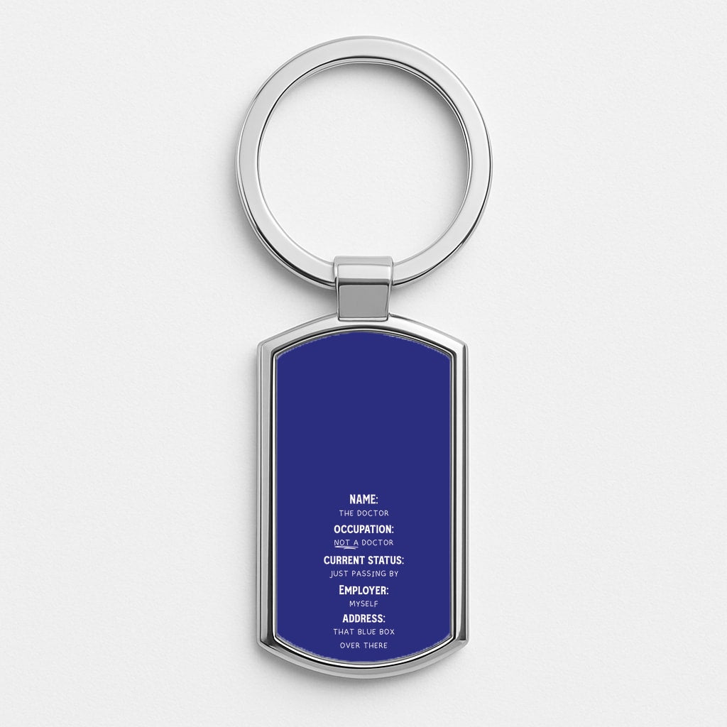 Name And Occupation - Doctor Who Silver Keyring