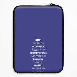Name And Occupation - Doctor Who Universal Laptop Sleeve