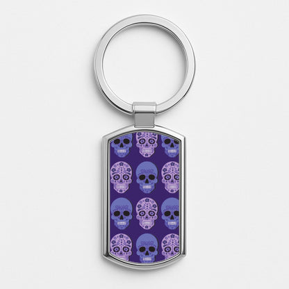 Pattern 3 Silver Keyring