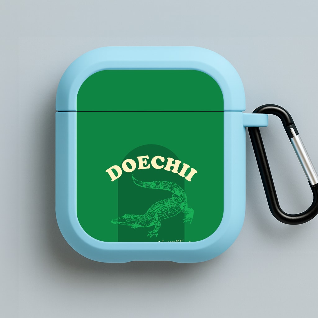 Alligator Bites Never Heal Collage Blue AirPods Case