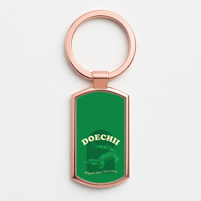 Alligator Bites Never Heal Collage Rose Gold Keyring