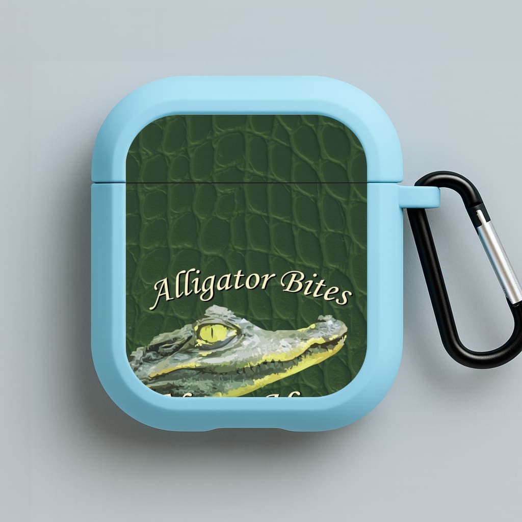 Alligator Bites Never Heal Blue AirPods Case