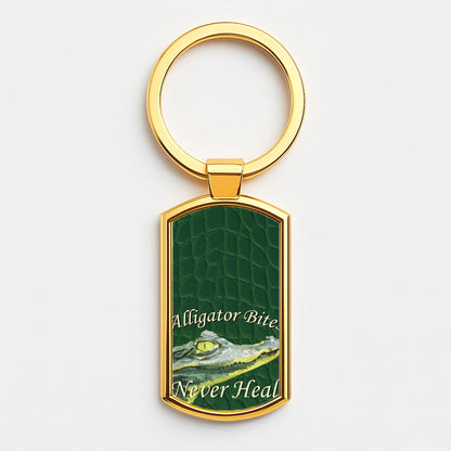 Alligator Bites Never Heal Luxury Keyring
