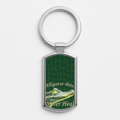 Alligator Bites Never Heal Luxury Keyring