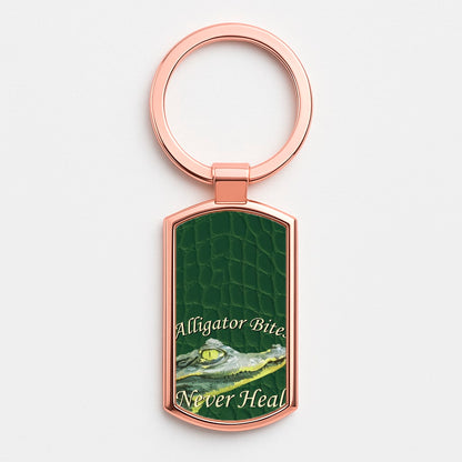 Alligator Bites Never Heal Luxury Keyring
