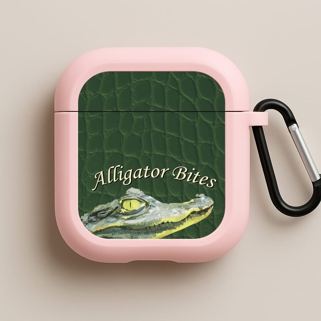 Alligator Bites Never Heal Pink AirPods Case